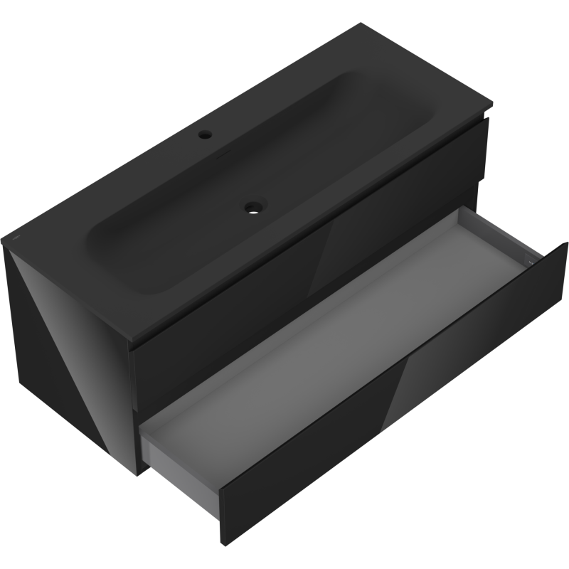 Servantskap med vask 120 cm svart, 2 skuffer Mexen Orio Vela – 91A10-12047-2-BFF70-W23M71