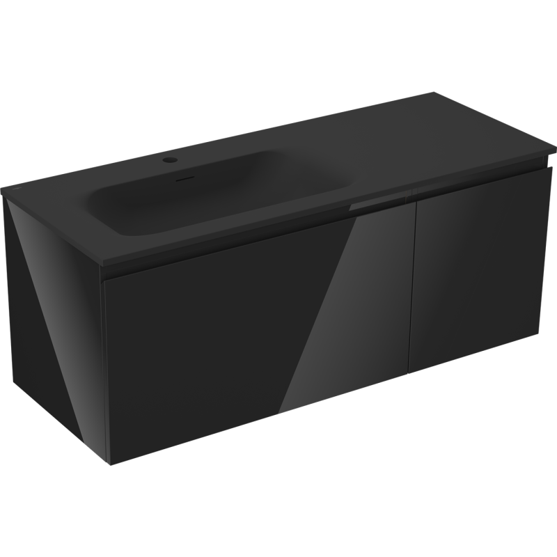 Servantskap med vask 120 cm Mexen Orio svart høyglans/matt venstre – 91A13-12047-3-BBFF70-W23L71