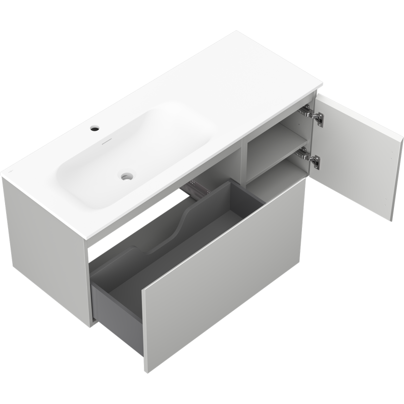 Servantskap med vask 120 cm grå matt/hvit matt Mexen Orio – 91A13-12047-3-BBFF62-W23L01