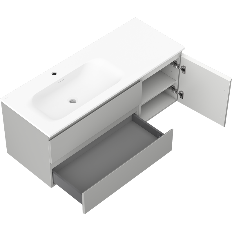 Servantskap med vask 120 cm grå matt/hvit matt Mexen Orio – 91A13-12047-3-BBFFF62-W23L01