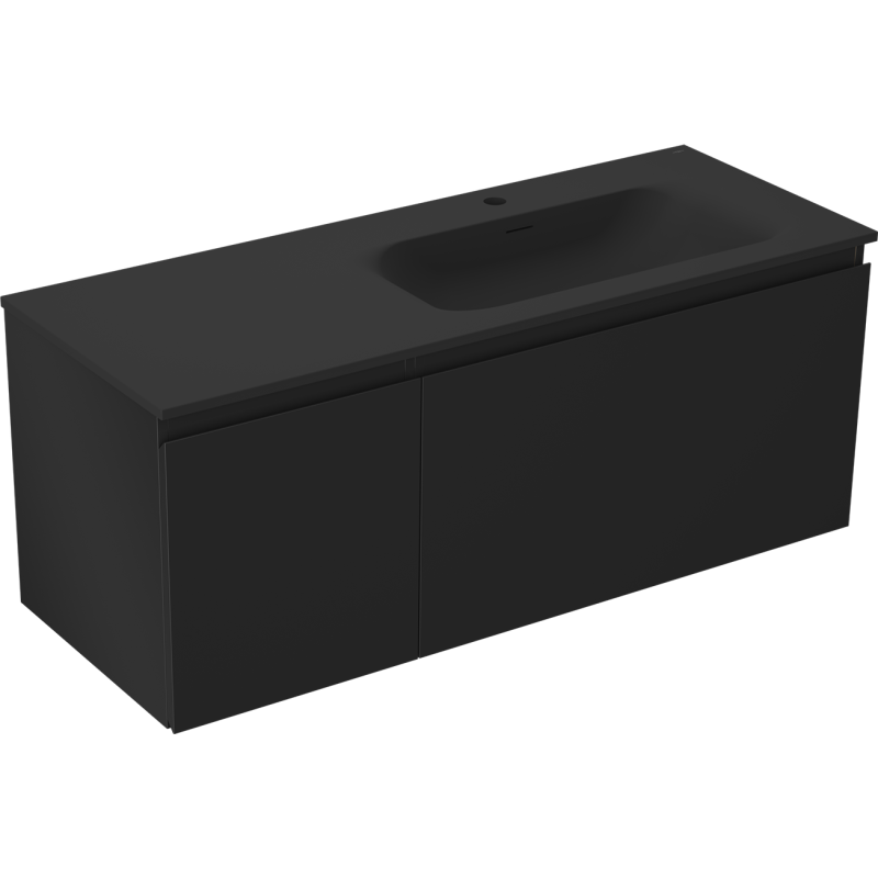Servantskap med vask 120 cm svart matt Mexen Orio Vela høyre – 91A13-12047-3-BBFF71-W23P71
