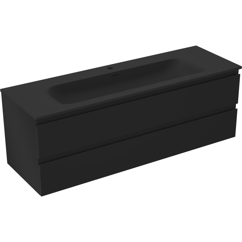 Servantskap med vask 140 cm svart matt, 2 skuffer Mexen Orio – 91A10-14047-2-BFF71-W23M71