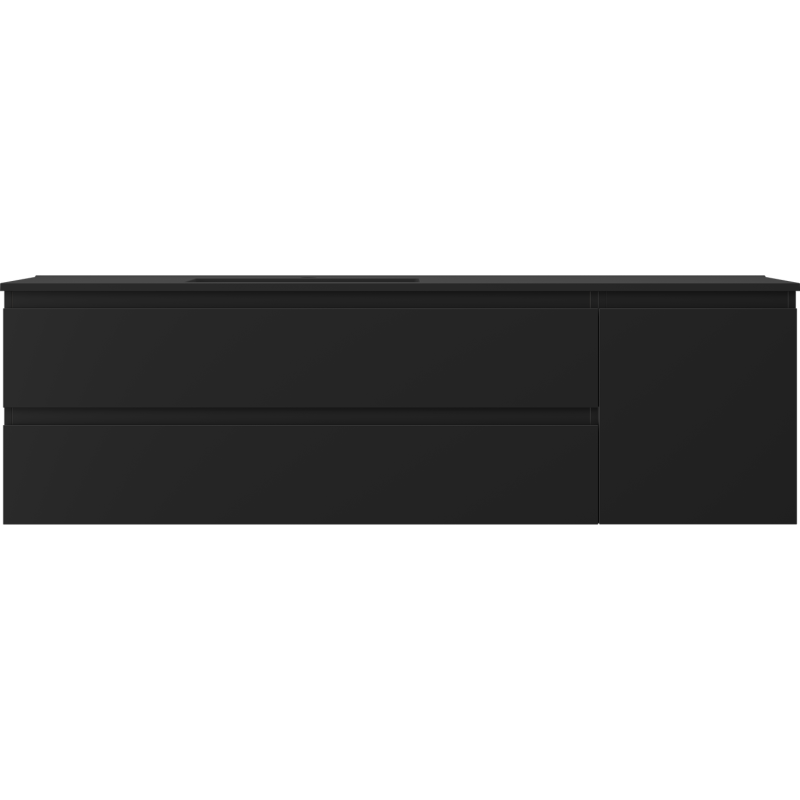 Servantskap med vask 160 cm svart matt Mexen Orio Otis venstre – 91A13-16047-3-BBFFF71-W18L71