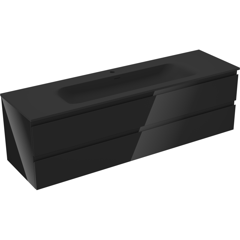 Servantskap med vask 160 cm svart, 2 skuffer Mexen Orio Vela – 91A10-16047-2-BFF70-W23M71