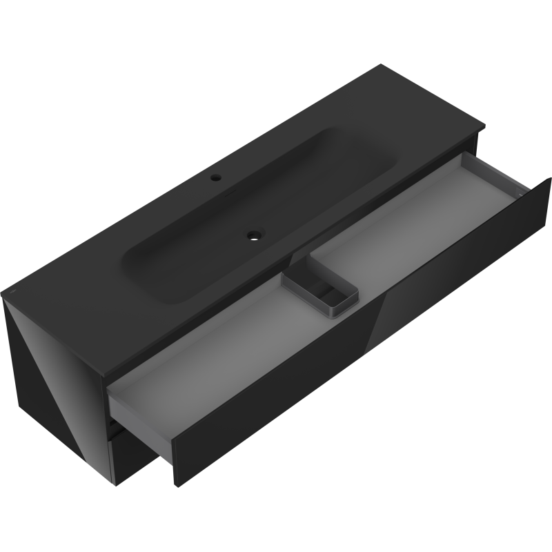 Servantskap med vask 160 cm svart, 2 skuffer Mexen Orio Vela – 91A10-16047-2-BFF70-W23M71