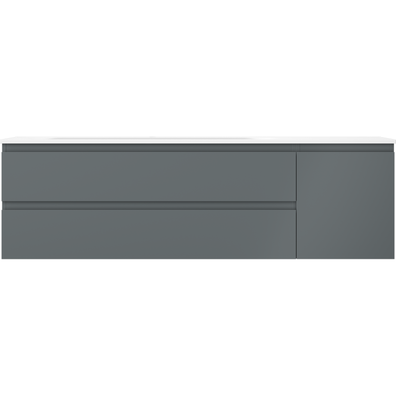 Servantskap med vask 160 cm Mexen Orio Vela grafitt/hvit matt venstre – 91A13-16047-3-BBFFF66-W23L01