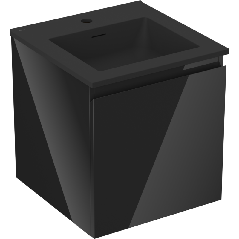 Servantskap med vask 45 cm svart Mexen Orio/Otis med én skuff og matt overflate.