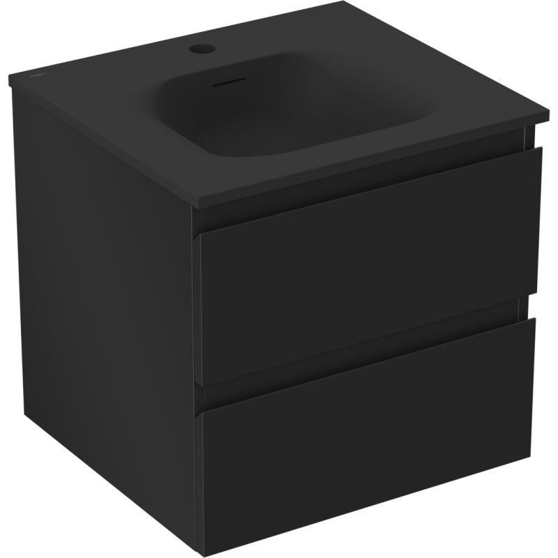 Servantskap med vask 50 cm svart matt, 2 skuffer Mexen Orio – 91A10-05047-2-BFF71-W23M71