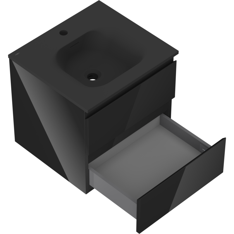 Servantskap med vask 50 cm svart, 2 skuffer Mexen Orio Vela – 91A10-05047-2-BFF70-W23M71