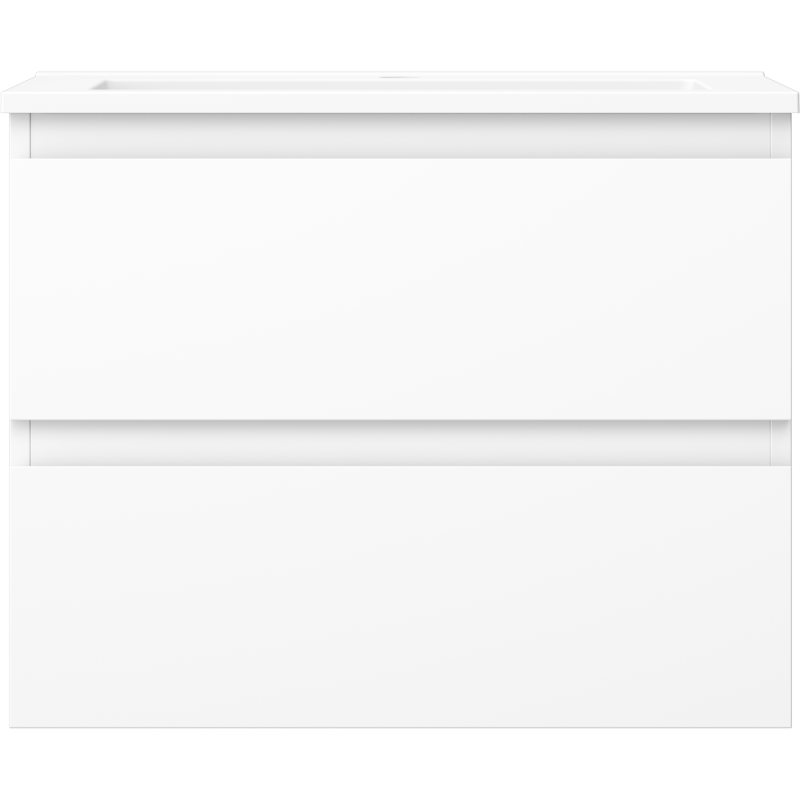 Servant med skap 60 cm hvit matt Mexen Orio med to skuffer i minimalistisk stil.
