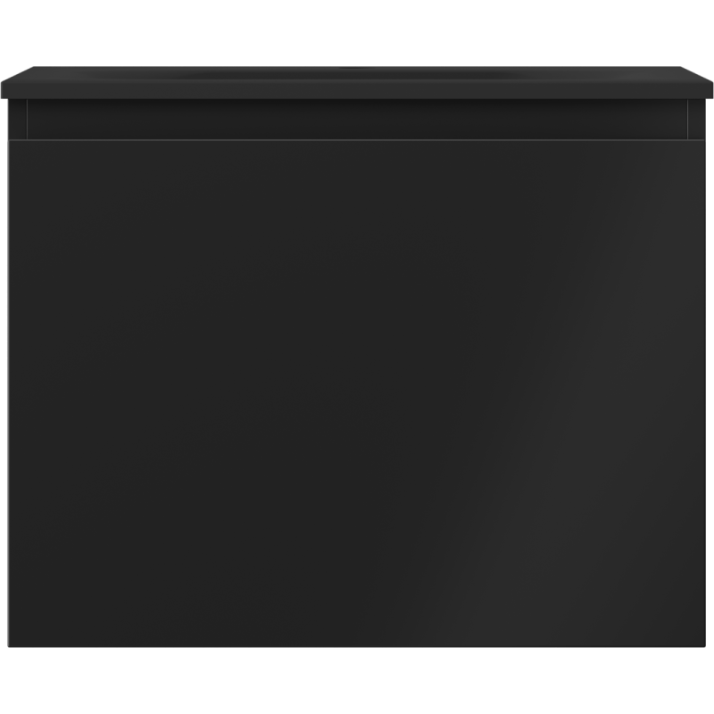 Servant med skap 60 cm i svart matt finish, frontvisning uten synlige håndtak eller detaljer.