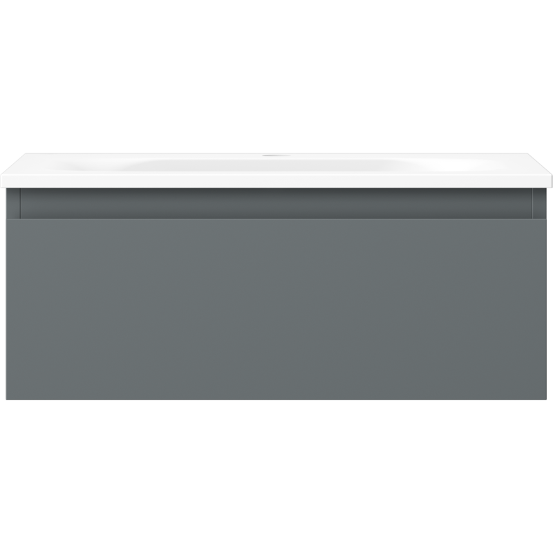 Servant med skap Mexen Orio 60 cm i grafitt og hvitt, sett forfra uten synlige håndtak.