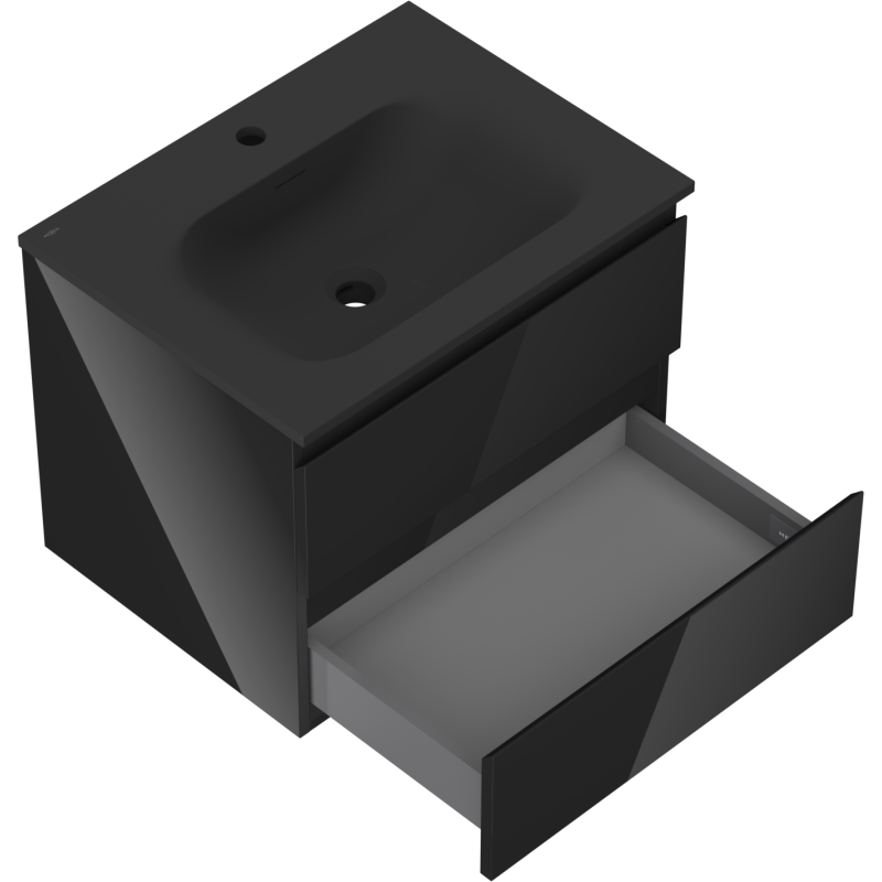 Servantskap med vask 60 cm svart, 2 skuffer Mexen Orio Vela – 91A10-06047-2-BFF70-W23M71
