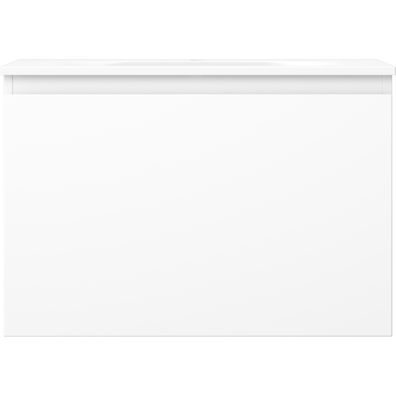 Servant med skap 70 cm hvit matt Mexen Orio Vela med én skuff, sett rett forfra.
