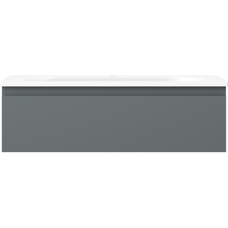 Servant med skap 80 cm Mexen Orio i grafitt matt med hvit topp, sett rett forfra.