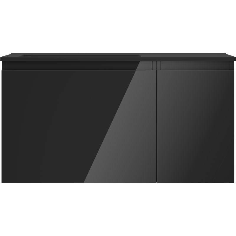 Servantskap med vask 90 cm svart høyglans/matt Mexen Orio – 91A13-09047-3-BBFF70-W18L71