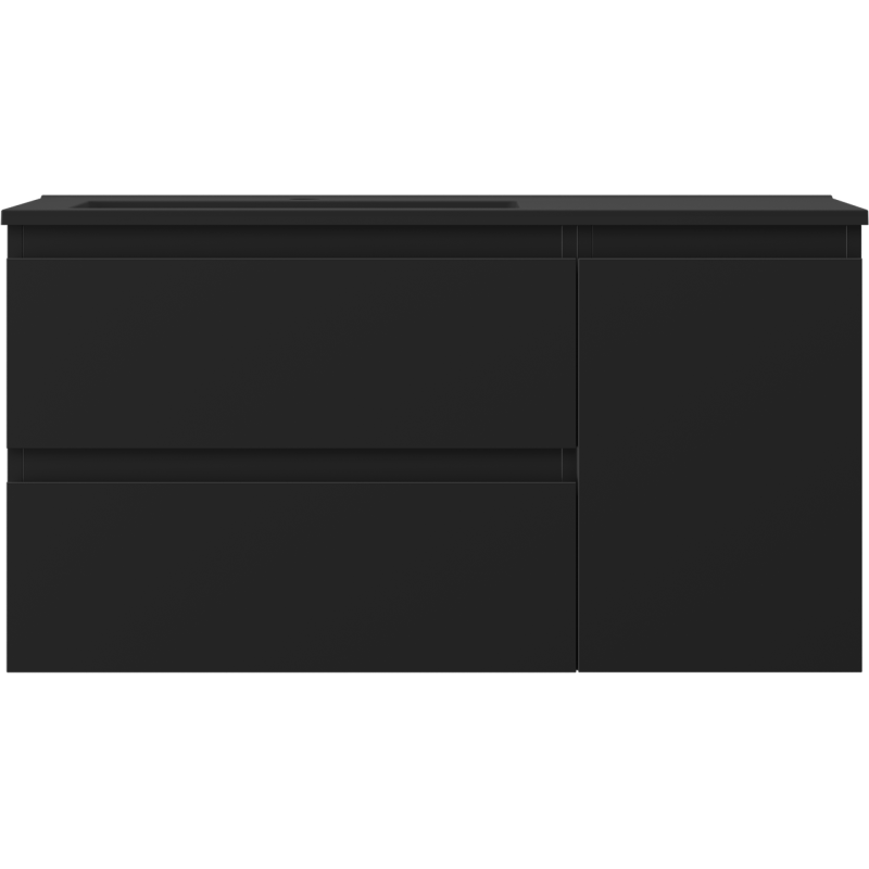 Servantskap med vask 90 cm svart matt Mexen Orio Otis venstre – 91A13-09047-3-BBFFF71-W18L71