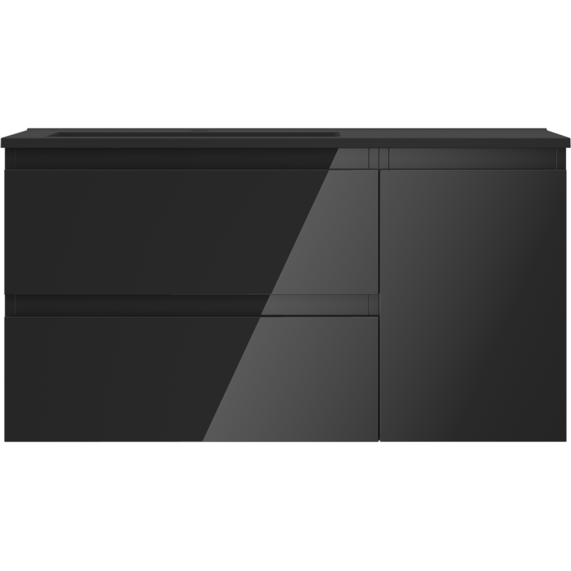 Servantskap med vask 90 cm svart høyglans/matt Mexen Orio – 91A13-09047-3-BBFFF70-W18L71