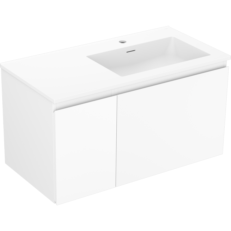 Servantskap med vask 90 cm hvit matt Mexen Orio Otis høyre – 91A13-09047-3-BBFF01-W18P01