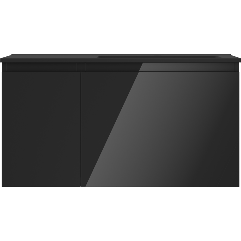 Servantskap med vask 90 cm svart høyglans/matt Mexen Orio – 91A13-09047-3-BBFF70-W18P71