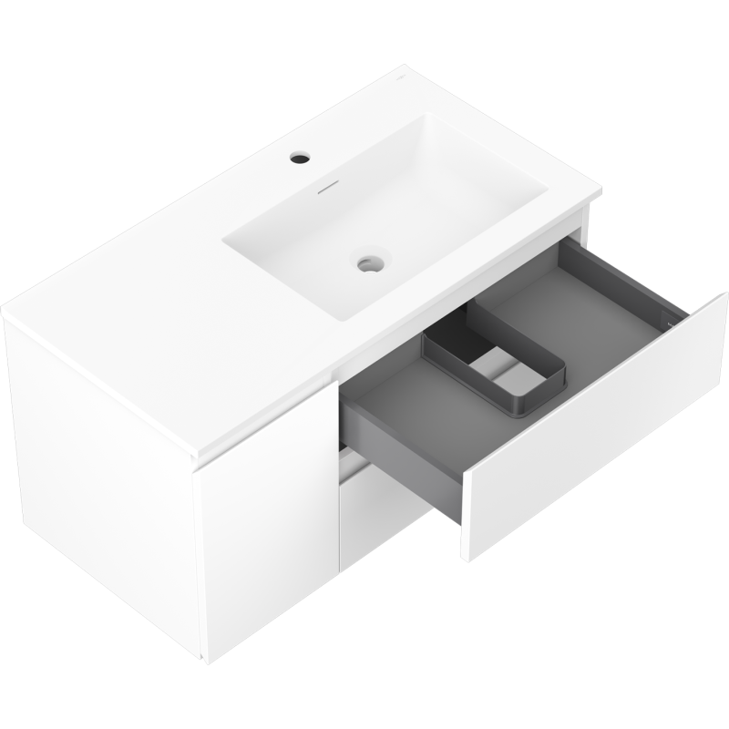 Servantskap med vask 90 cm hvit matt høyre Mexen Orio Otis – 91A13-09047-3-BBFFF01-W18P01