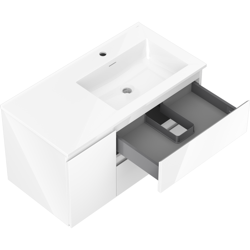 Servantskap med vask 90 cm hvit høyre Mexen Orio/Otis – 91A13-09047-3-BBFFF00-W18P00