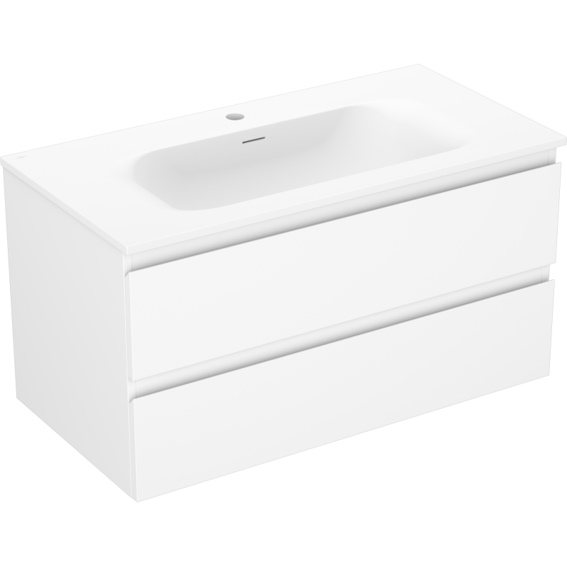 Servantskap med vask 90 cm hvit matt, 2 skuffer Mexen Orio – 91A10-09047-2-BFF01-W23M01