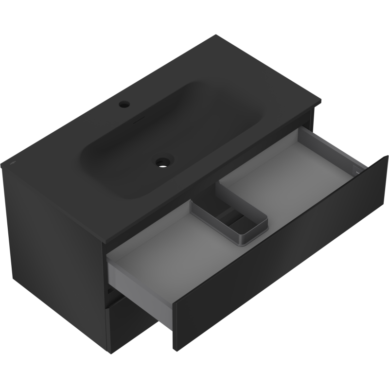 Servantskap med vask 90 cm svart matt, 2 skuffer Mexen Orio – 91A10-09047-2-BFF71-W23M71