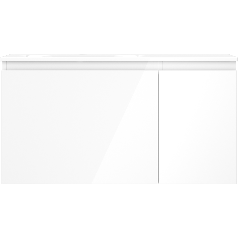 Servantskap med vask 90 cm hvit høyglans Mexen Orio Vela venstre – 91A13-09047-3-BBFF00-W23L00