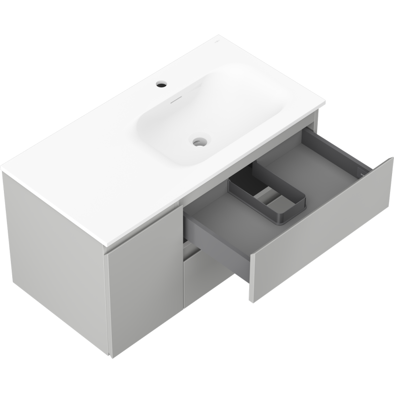 Servantskap med vask 90 cm grå matt/hvit matt Mexen Orio – 91A13-09047-3-BBFFF62-W23P01