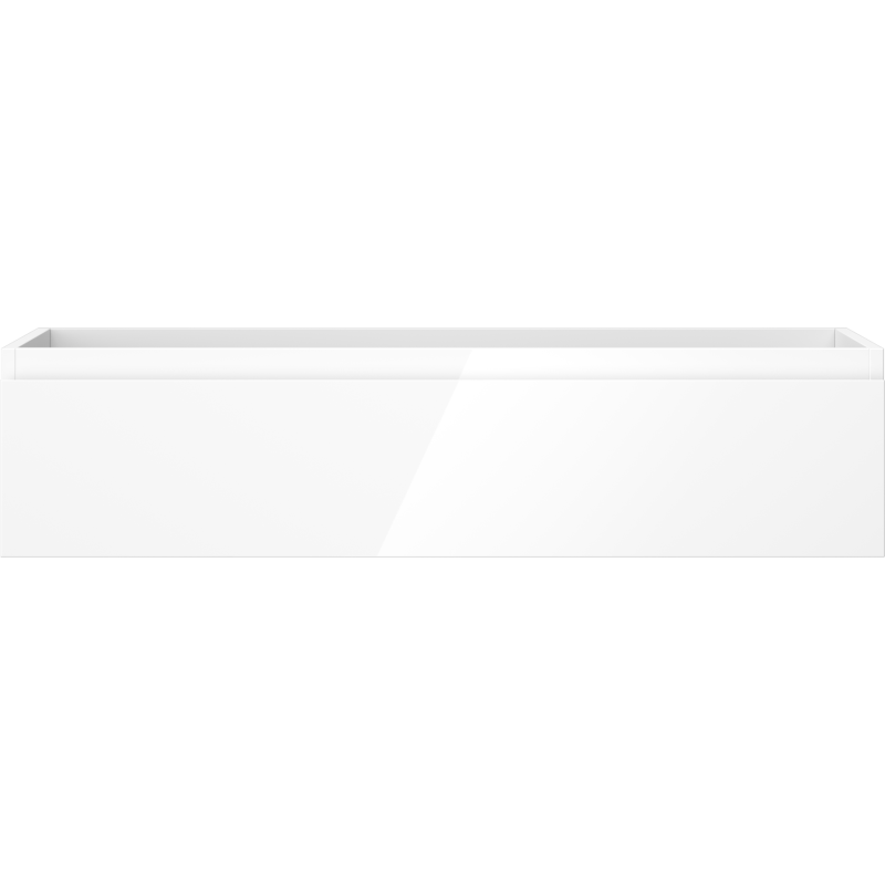 Underskap til servant Mexen Orio 100 cm i hvit høyglans med én glatt skuff sett forfra.