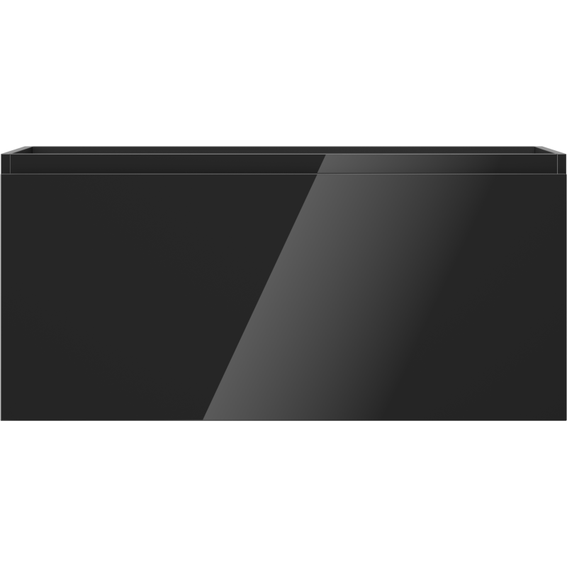 Underskap til servant Mexen Orio 100 cm i svart høyglans, sett rett forfra med blank overflate.