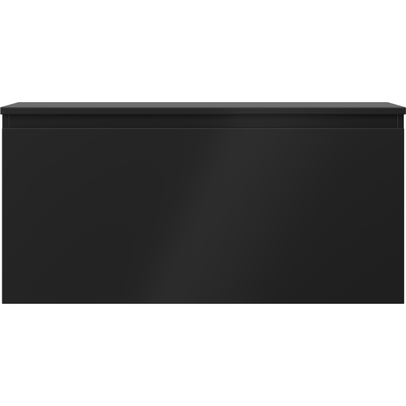 Underskap til servant Mexen Orio 100 cm i svart matt, sett rett forfra med flat front.