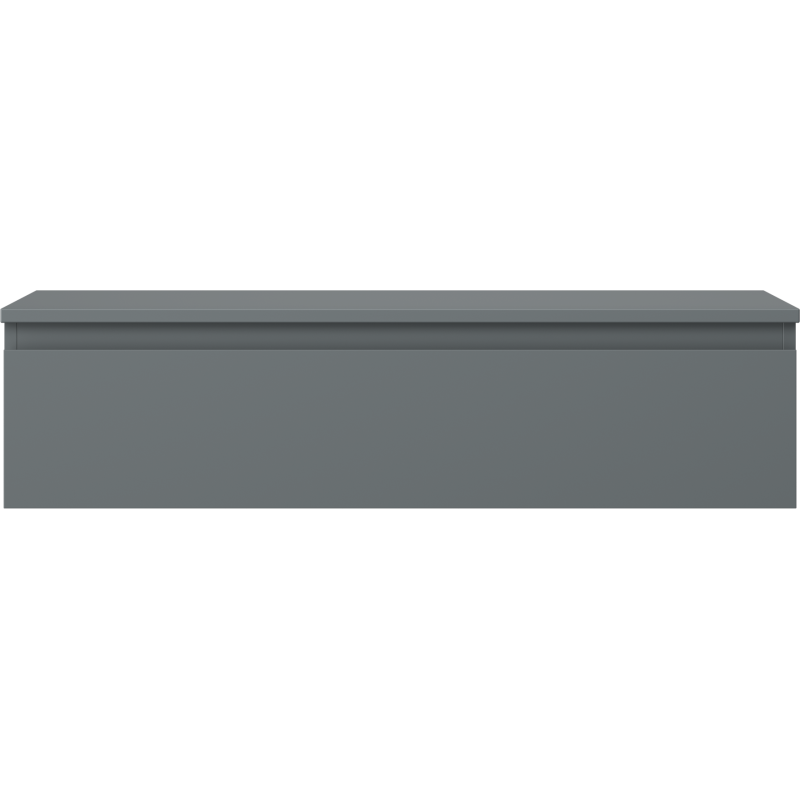 Underskap til servant Mexen Orio 100 cm i grafitt matt med én glatt skuff, sett forfra.