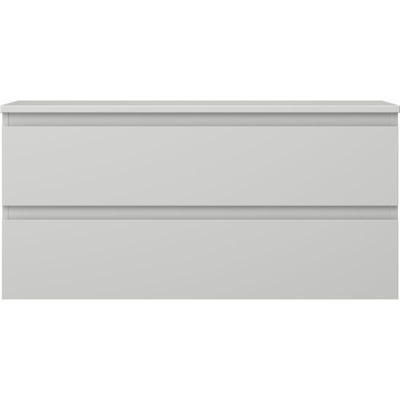 Underskap til servant Mexen Orio 100 cm i lys grå matt med to håndtaksløse skuffer.