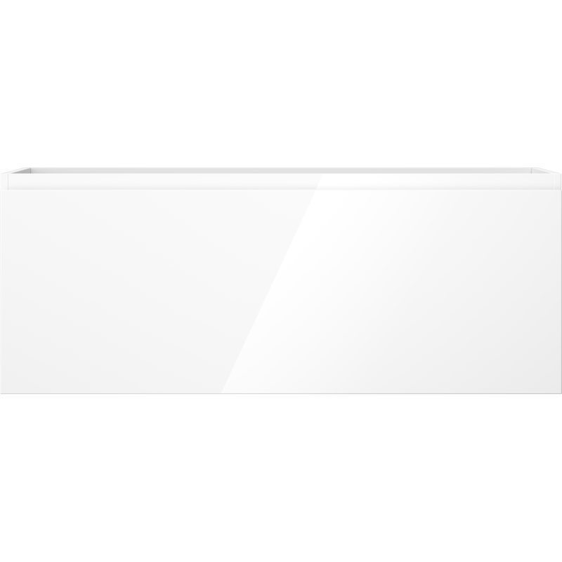 Underskap til servant 120 cm hvit høyglans, rektangulær front med blank overflate og rette kanter.