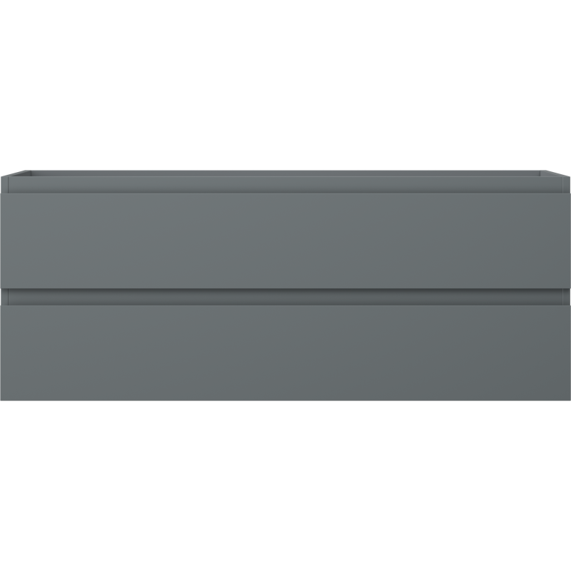 Underskap til servant i grafitt matt med to skuffer og minimalistisk front uten håndtak.