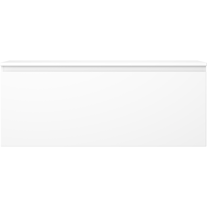 Underskap til servant Mexen Orio 120 cm hvit matt med én skuff og glatt, minimalistisk front.