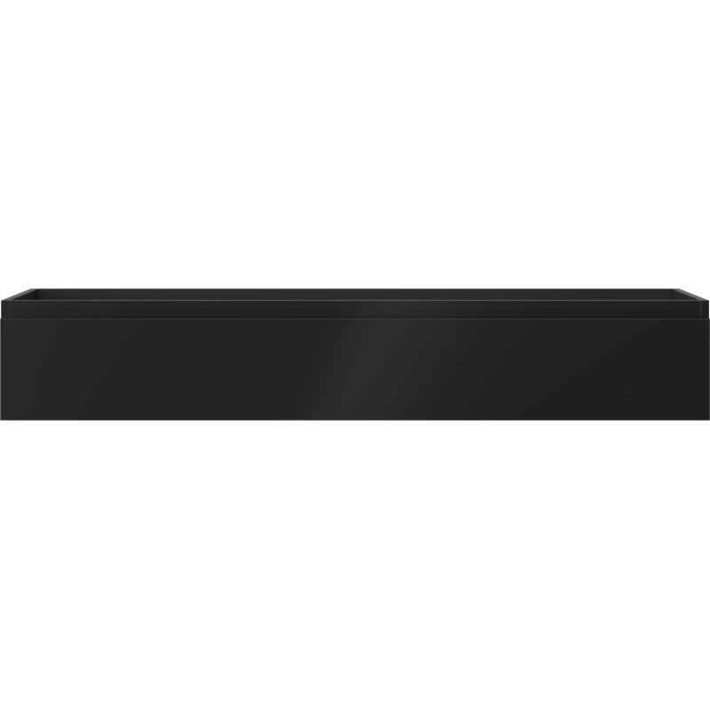 Underskap til servant Mexen Orio 140 cm i svart matt med én skuff, sett rett forfra.