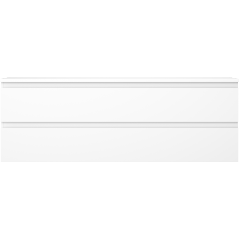 Underskap til servant Mexen Orio 140 cm i hvit matt med to brede skuffer, minimalistisk front.