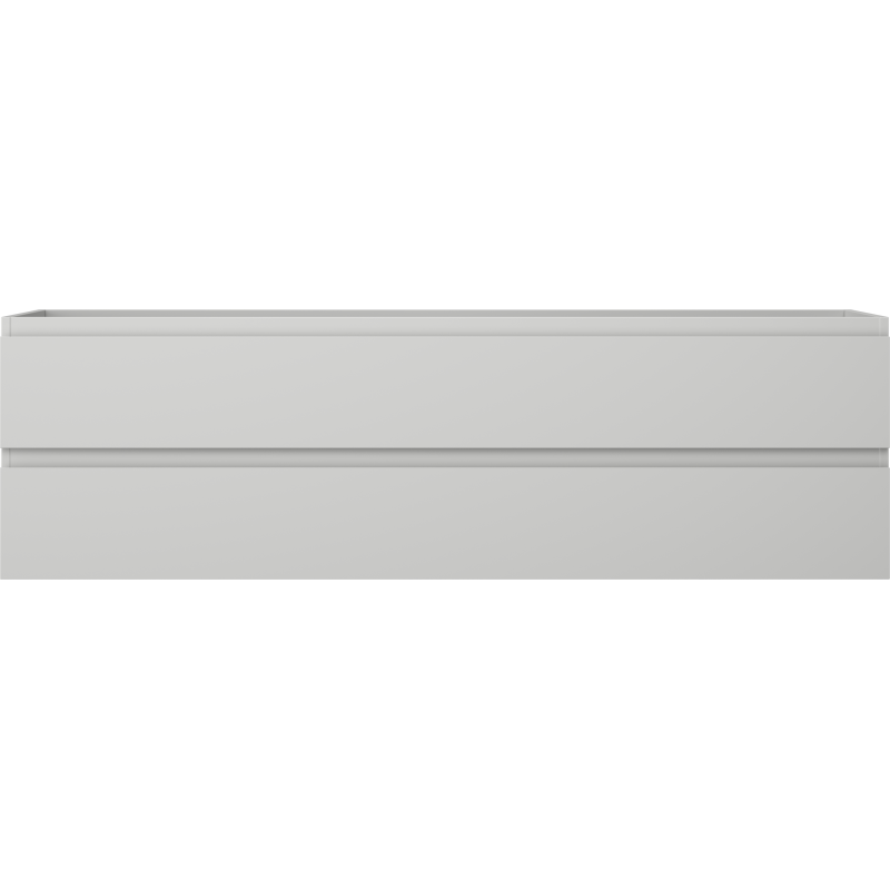 Underskap til servant Mexen Orio 160 cm i matt grå med to skuffer, avbildet rett forfra.