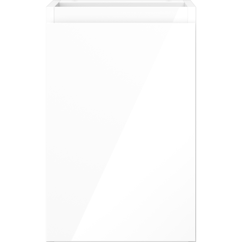 Underskap til servant Mexen Orio 30 cm i hvit høyglans med glatt front og rette kanter, sett forfra.