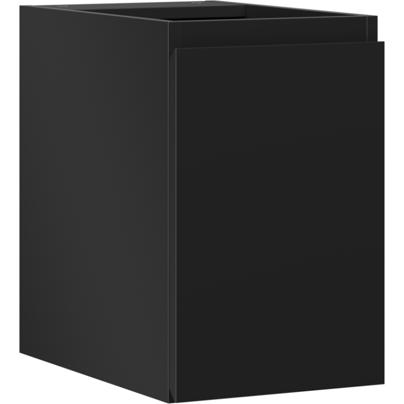Servantskap 30 cm svart matt med slett front og rene linjer, uten synlige håndtak.