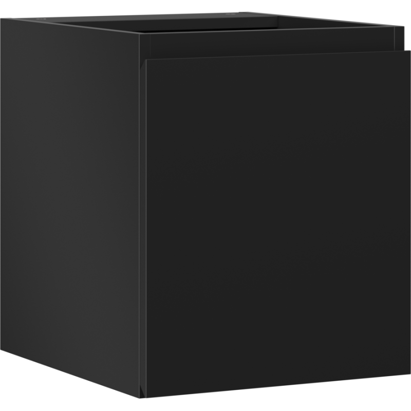 Servantskap 40 cm i svart matt utførelse med én dør, sett fra skrått front-hjørneperspektiv.