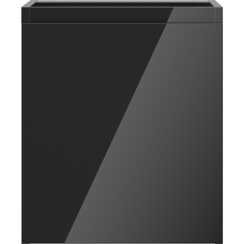 Underskap til servant Mexen Orio 40 cm i svart høyglans, sett rett forfra med blank front.