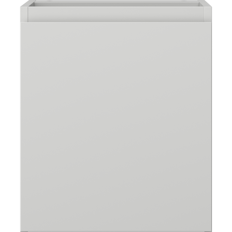 Underskap til servant 40 cm grå matt med én glatt dør, vist rett forfra uten synlige håndtak.