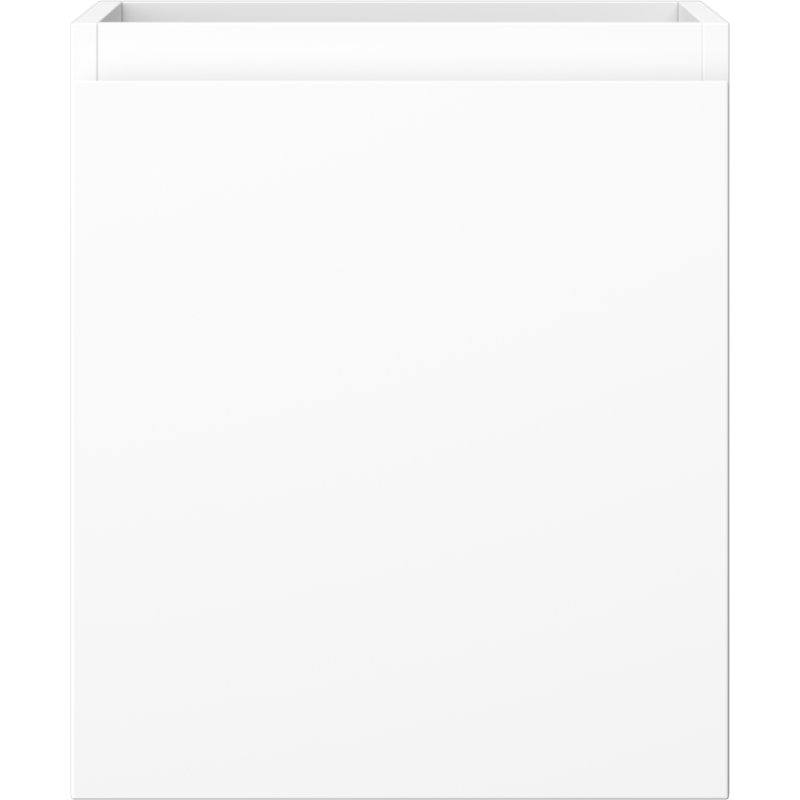 Underskap til servant i hvit matt finish, 40 cm bredde, minimalistisk design uten håndtak.