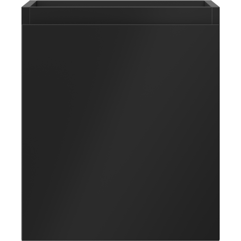 Underskap til servant 40 cm i svart matt med glatt frontpanel sett rett forfra uten håndtak.