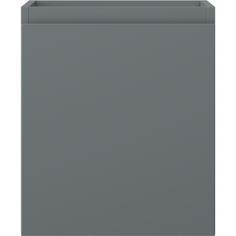 Underskap til servant i grafitt matt med én skuff, sett rett forfra med glatt front uten håndtak.