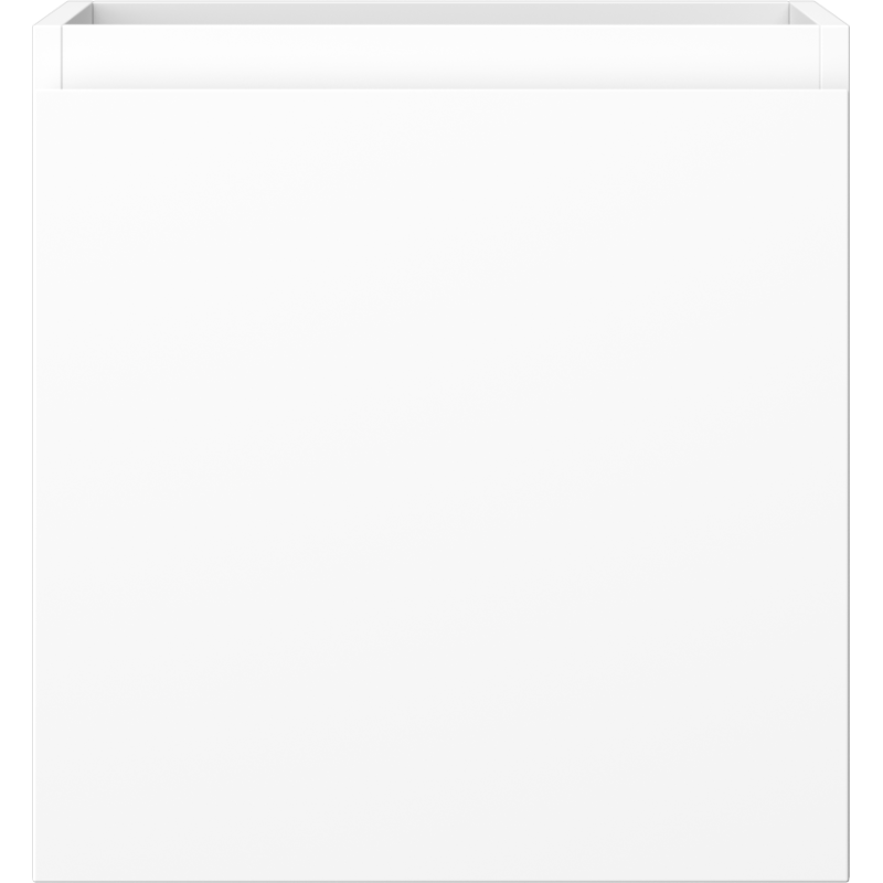 Underskap til servant i hvit matt finish med én skuff, sett rett forfra, minimalistisk design.
